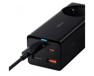 Мережевий зарядний пристрій Baseus GaN3 Pro Desktop Powerstrip AC+2U+2C 65W EU (PSZM000901) Black