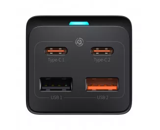 Мережевий зарядний пристрій Baseus GaN3 Pro Desktop Powerstrip AC+2U+2C 65W EU (PSZM000901) Black