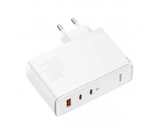 Сетевое зарядное устройство Baseus GaN5 Pro 2C+U 140W EU (CCGP100202) White