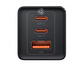 Сетевое зарядное устройство Baseus GaN5 Pro 2C+U 65W EU (CCGP120201) Black