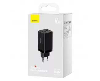 Сетевое зарядное устройство Baseus GaN5 Pro 2C+U 65W EU (CCGP120201) Black
