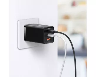 Сетевое зарядное устройство Baseus GaN5 Pro 2C+U 65W EU (CCGP120201) Black