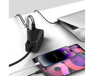 Сетевое зарядное устройство Baseus GaN5 Pro 2C+U 65W EU (CCGP120201) Black