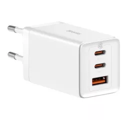 Сетевое зарядное устройство Baseus GaN5 Pro 2C+U 65W EU (CCGP120202) White