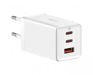 Сетевое зарядное устройство Baseus GaN5 Pro 2C+U 65W EU (CCGP120202) White