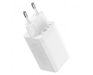 Сетевое зарядное устройство Baseus GaN5 Pro 2C+U 65W EU (CCGP120202) White