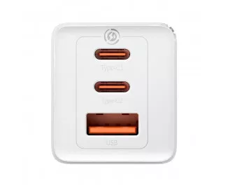 Сетевое зарядное устройство Baseus GaN5 Pro 2C+U 65W EU (CCGP120202) White