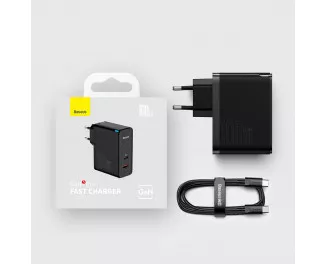 Сетевое зарядное устройство Baseus GaN5 Pro C+U 100W EU (CCGP090201) Black