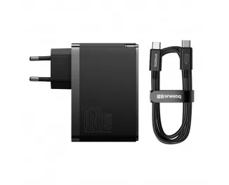 Сетевое зарядное устройство Baseus GaN5 Pro Digital Fast Charger 2C+U 160W EU (P10110825113-00) Cluster Black