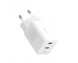 Сетевое зарядное устройство Baseus GaN5 Pro Fast Charger C+C 40W EU (CCGP180102) White