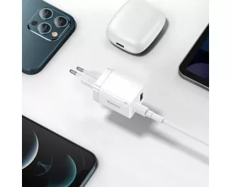 Сетевое зарядное устройство Baseus Super Si Pro Quick Charger C+U 30W (CCSUPP-E02) White