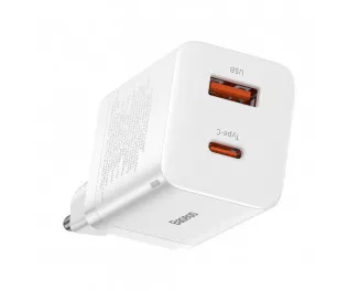 Сетевое зарядное устройство Baseus Super Si Pro Quick Charger C+U 30W (CCSUPP-E02) White
