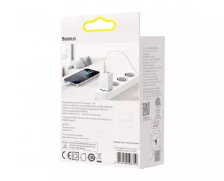 Сетевое зарядное устройство Baseus Super Si Pro Quick Charger C+U 30W (CCSUPP-E02) White