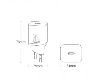 Сетевое зарядное устройство Baseus Super Si Quick Charger 1C 20W (CCSUP-B01) Black