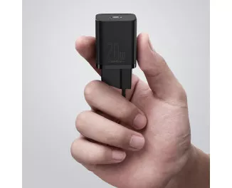 Сетевое зарядное устройство Baseus Super Si Quick Charger 1C 20W + кабель USB C-Lightning 1.0m (TZCCSUP-B01) Black