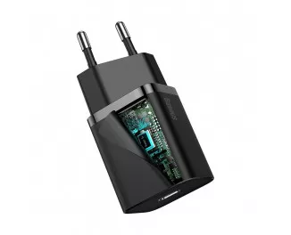 Сетевое зарядное устройство Baseus Super Si Quick Charger 1C 20W + кабель USB C-Lightning 1.0m (TZCCSUP-B01) Black