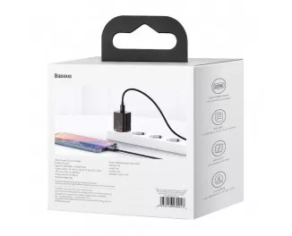 Сетевое зарядное устройство Baseus Super Si Quick Charger 1C 20W + кабель USB C-Lightning 1.0m (TZCCSUP-B01) Black