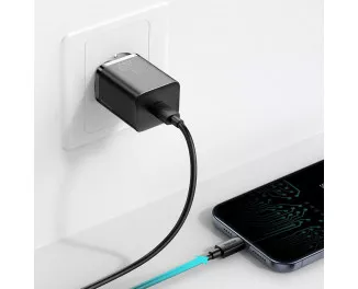 Сетевое зарядное устройство Baseus Super Si Quick Charger 1C 20W + кабель USB C-Lightning 1.0m (TZCCSUP-B01) Black