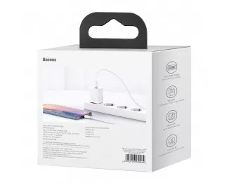 Сетевое зарядное устройство Baseus Super Si Quick Charger 1C 20W + кабель USB C-Lightning 1.0m (TZCCSUP-B02) White