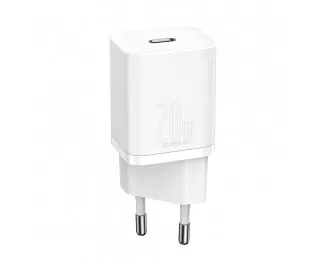 Сетевое зарядное устройство Baseus Super Si Quick Charger 1C 20W + кабель USB C-Lightning 1.0m (TZCCSUP-B02) White