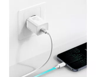 Сетевое зарядное устройство Baseus Super Si Quick Charger 1C 20W + кабель USB C-Lightning 1.0m (TZCCSUP-B02) White