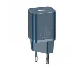 Мережевий зарядний пристрій Baseus Super Si Quick Charger 1C 20W + кабель USB C-Lightning 1.0m (TZCCSUP-B03) Blue
