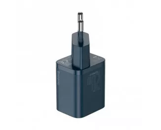 Мережевий зарядний пристрій Baseus Super Si Quick Charger 1C 20W + кабель USB C-Lightning 1.0m (TZCCSUP-B03) Blue