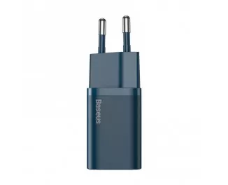 Мережевий зарядний пристрій Baseus Super Si Quick Charger 1C 20W + кабель USB C-Lightning 1.0m (TZCCSUP-B03) Blue
