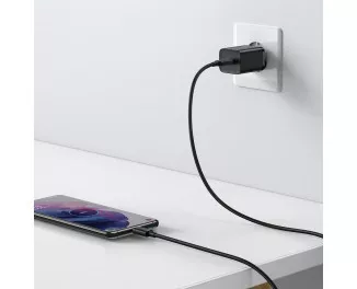 Сетевое зарядное устройство Baseus Super Si Quick Charger 1C 25W + кабель USB C-USB C 1.0m (TZCCSUP-L01) Black