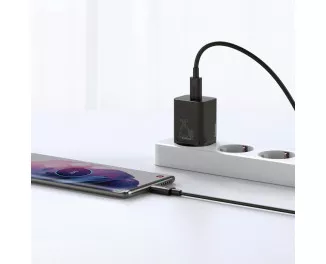 Сетевое зарядное устройство Baseus Super Si Quick Charger 1C 25W + кабель USB C-USB C 1.0m (TZCCSUP-L01) Black