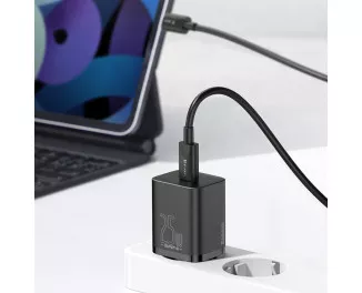 Сетевое зарядное устройство Baseus Super Si Quick Charger 1C 25W + кабель USB C-USB C 1.0m (TZCCSUP-L01) Black