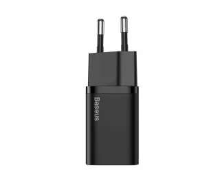 Сетевое зарядное устройство Baseus Super Si Quick Charger 1C 25W + кабель USB C-USB C 1.0m (TZCCSUP-L01) Black