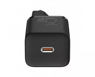 Сетевое зарядное устройство Baseus Super Si Quick Charger 1C 25W + кабель USB C-USB C 1.0m (TZCCSUP-L01) Black