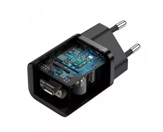 Сетевое зарядное устройство Baseus Super Si Quick Charger 1C 25W + кабель USB C-USB C 1.0m (TZCCSUP-L01) Black
