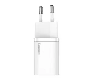 Сетевое зарядное устройство Baseus Super Si Quick Charger 1C 25W + кабель USB C-USB C 1.0m (TZCCSUP-L02) White