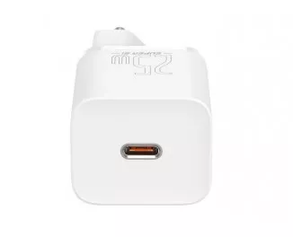 Сетевое зарядное устройство Baseus Super Si Quick Charger 1C 25W + кабель USB C-USB C 1.0m (TZCCSUP-L02) White