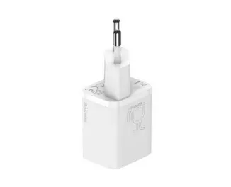 Сетевое зарядное устройство Baseus Super Si Quick Charger 1C 25W + кабель USB C-USB C 1.0m (TZCCSUP-L02) White