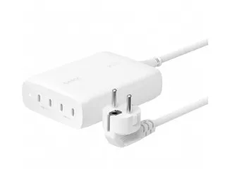 Мережевий зарядний пристрій Belkin 200W 4хUSB-С GAN PD PPS White (WCH015VFWH)