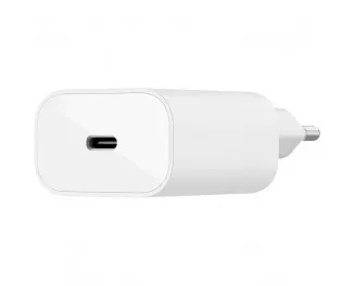 Сетевое зарядное устройство Belkin Boost Up Charge 25W USB-C PD3.0 PPS Wall Charger + Кабель USB-С > Lightning 1,0м (WCA004VF1MWH-B5) White