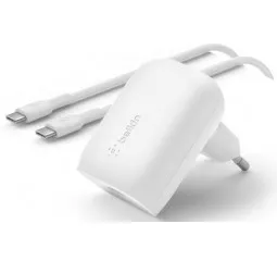 Сетевое зарядное устройство Belkin Boost Up Charge 30W USB-C PD3.0 PPS Wall Charger White w/Type-C to Type-C cable (WCA005VF1MWH-B6)