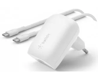 Сетевое зарядное устройство Belkin Boost Up Charge 30W USB-C PD3.0 PPS Wall Charger White w/Type-C to Type-C cable (WCA005VF1MWH-B6)