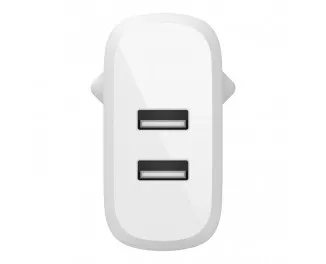 Сетевое зарядное устройство Belkin BoostCharge Dual USB-A Wall Charger 24W + Lightning to USB-A Cable White (WCD001vf1MWH)