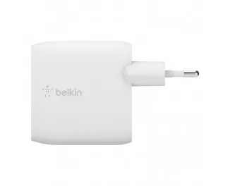 Сетевое зарядное устройство Belkin BoostCharge Dual USB-A Wall Charger 24W + Lightning to USB-A Cable White (WCD001vf1MWH)