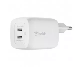 Сетевое зарядное устройство Belkin BoostCharge Pro Dual USB-C GaN Wall Charger with PPS 65W White (WCH013vfWH)