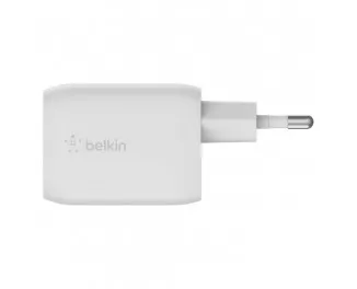 Сетевое зарядное устройство Belkin BoostCharge Pro Dual USB-C GaN Wall Charger with PPS 65W White (WCH013vfWH)