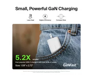 Сетевое зарядное устройство Belkin BoostCharge Pro Dual USB-C GaN Wall Charger with PPS 65W White (WCH013vfWH)