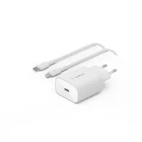 Сетевое зарядное устройство Belkin BoostCharge USB-C PD 3.0 PPS Wall Charger 25W with USB-C/Lightning cable White (WCA004vf1MWH-B5)