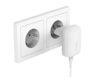 Мережевий зарядний пристрій Belkin BoostCharge USB-C Wall Charger 20W + USB-C/USB-C Cable White (WCA005vf1MWH-B6)