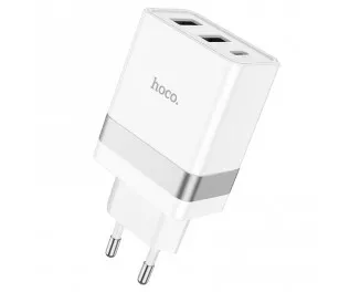 Сетевое зарядное устройство hoco N21 Pro Tourer PD30W + Cable (Type-C to Lightning) White