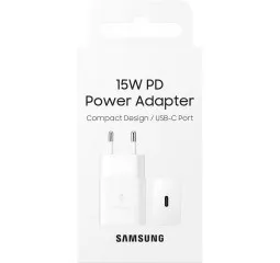 Сетевое зарядное устройство Samsung 15W PD Power Adapter (w/o cable) White (EP-T1510NWE)